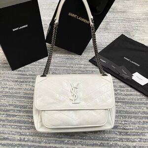 YSL NIKI white medium Crinkled crossbody bag